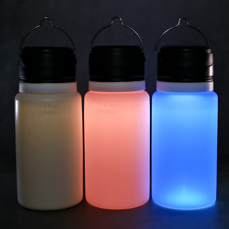 Outdoor LED zusammenklappbare Silikon-Sportflasche