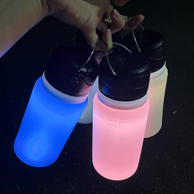 Outdoor LED zusammenklappbare Silikon-Sportflasche